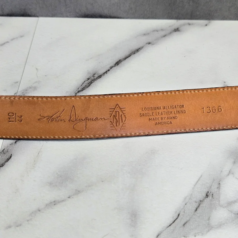 Martin Dingman Louisiana Alligator Belt Mens 44 Black USA Made Exotic Leather